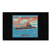 USS Washington (BB-56) Battleship Legacy Indoor Wall Flag Tactically Acquired Default Title  