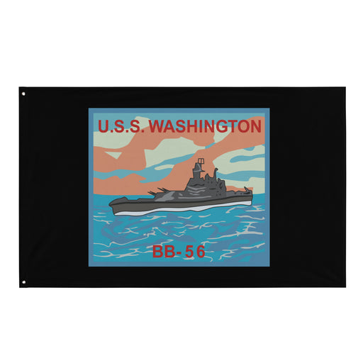 USS Washington (BB-56) Battleship Legacy Indoor Wall Flag Tactically Acquired Default Title  