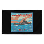 USS Washington (BB-56) Battleship Legacy Indoor Wall Flag Tactically Acquired   