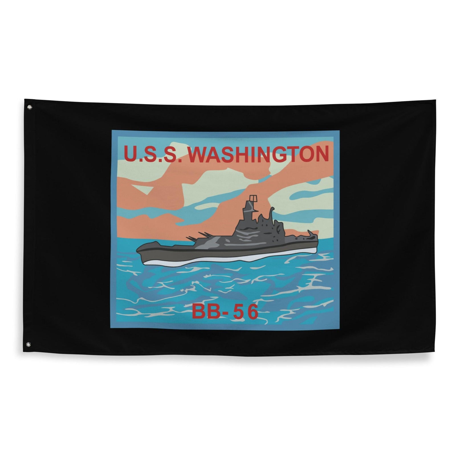 USS Washington (BB-56) Battleship Legacy Indoor Wall Flag Tactically Acquired   