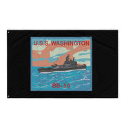 USS Washington (BB-56) Battleship Legacy Indoor Wall Flag Tactically Acquired   