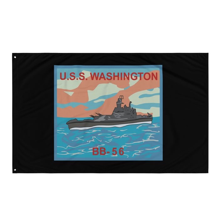 USS Washington (BB-56) Battleship Legacy Indoor Wall Flag Tactically Acquired   