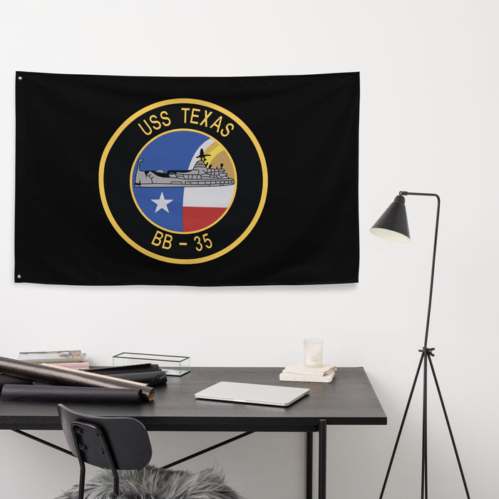 USS Texas (BB-35) Battleship Legacy Indoor Wall Flag Tactically Acquired   