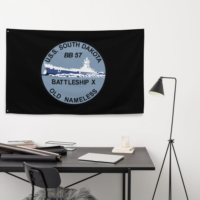 USS South Dakota (BB-57) Battleship Legacy Indoor Wall Flag Tactically Acquired   