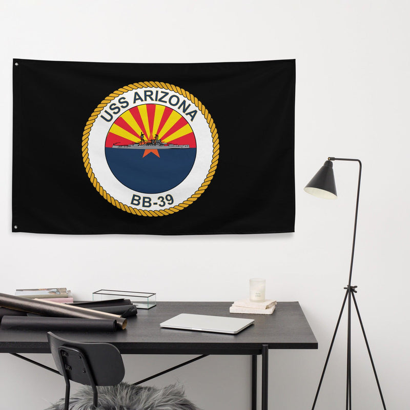USS Arizona (BB-39) WW2 Battleship Legacy Indoor Wall Flag