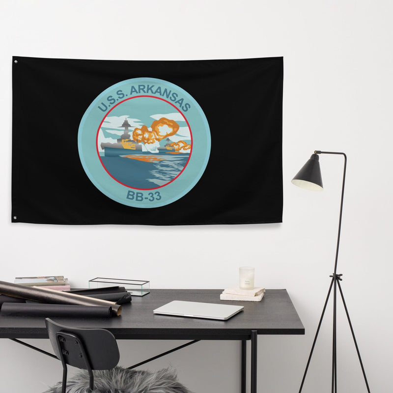 USS Arkansas (BB-33) Battleship Legacy Indoor Wall Flag