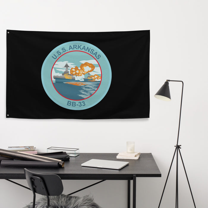 USS Arkansas (BB-33) Battleship Legacy Indoor Wall Flag Tactically Acquired   