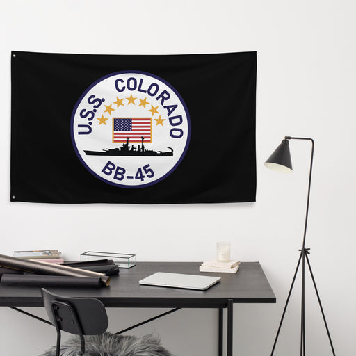 USS Colorado (BB-45) Battleship Legacy Indoor Wall Flag Tactically Acquired   