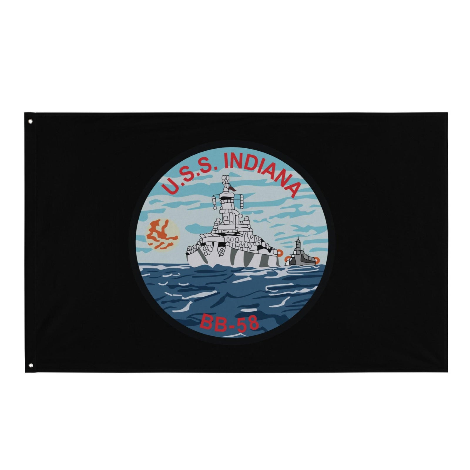 USS Indiana (BB-58) WW2 Battleship Legacy Indoor Wall Flag Tactically Acquired Default Title  