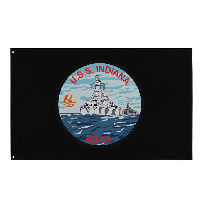 USS Indiana (BB-58) WW2 Battleship Legacy Indoor Wall Flag Tactically Acquired Default Title  