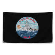 USS Indiana (BB-58) WW2 Battleship Legacy Indoor Wall Flag Tactically Acquired   