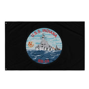 USS Indiana (BB-58) WW2 Battleship Legacy Indoor Wall Flag Tactically Acquired   