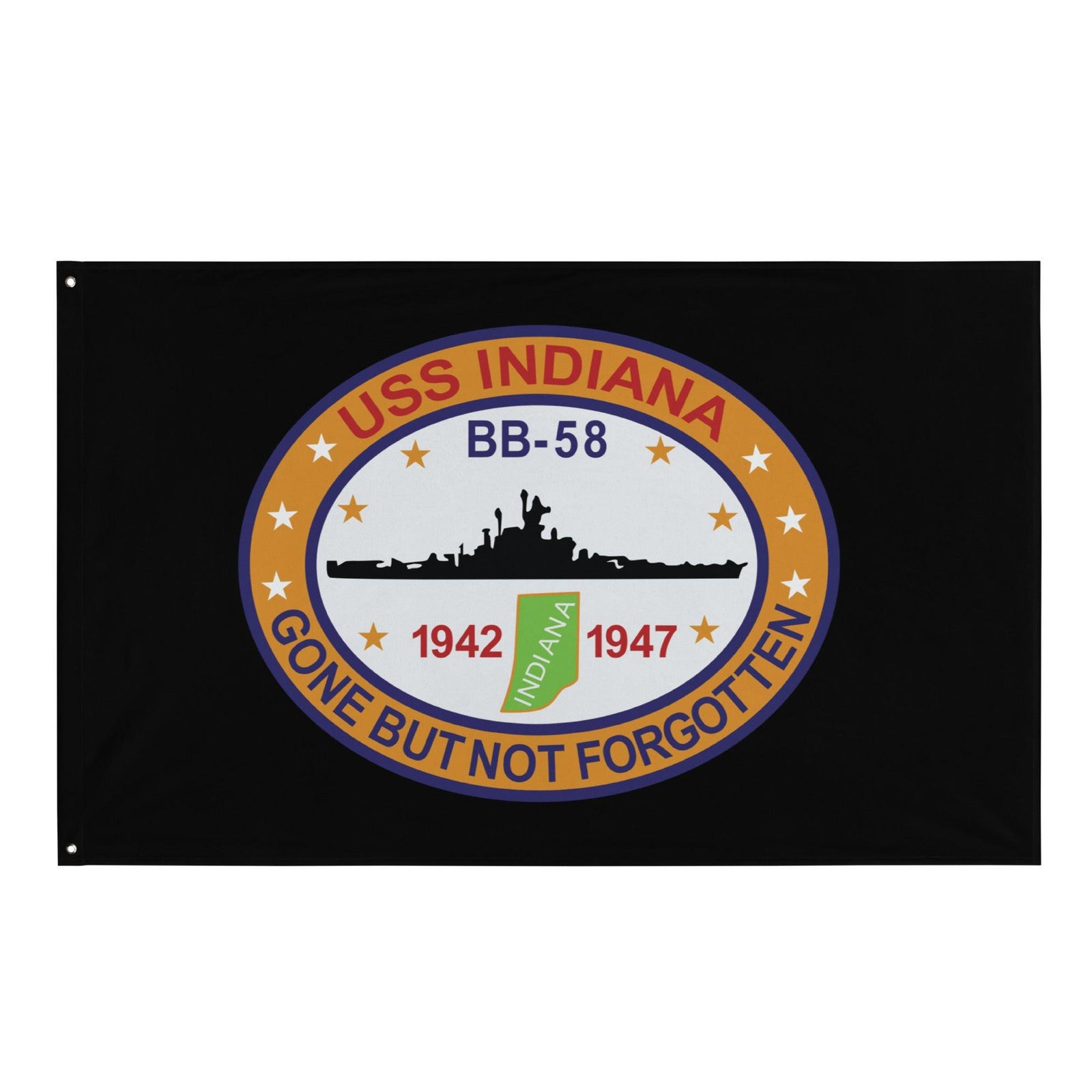 USS Indiana (BB-58) Battleship Legacy Indoor Wall Flag Tactically Acquired Default Title  