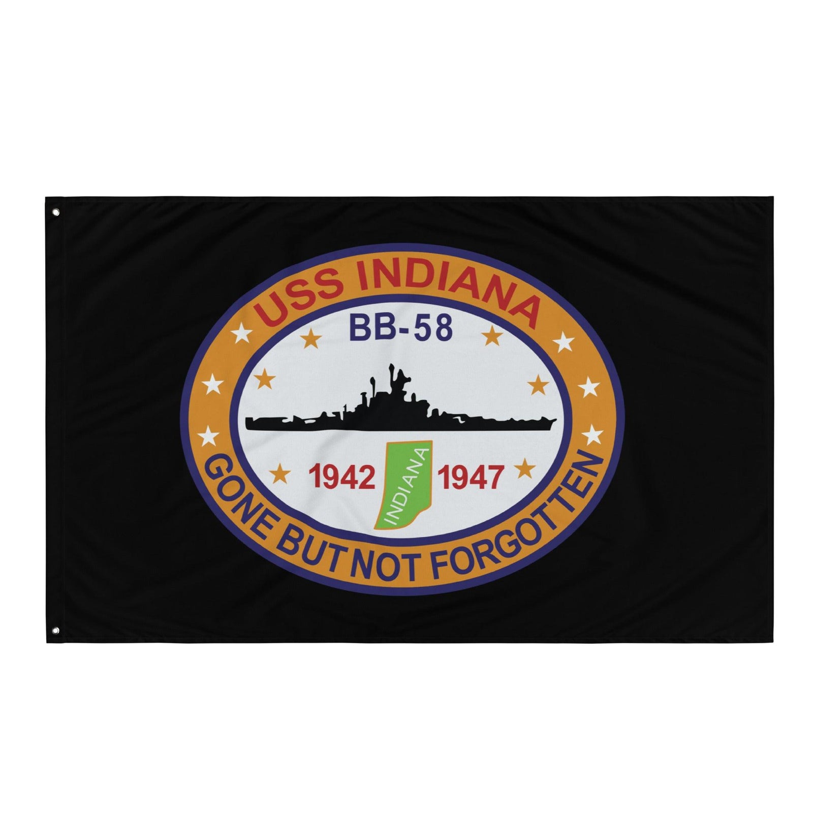 USS Indiana (BB-58) Battleship Legacy Indoor Wall Flag Tactically Acquired   