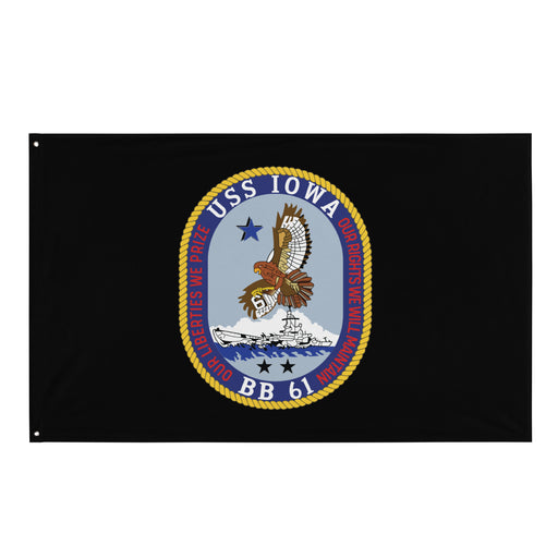 USS Iowa (BB-61) WW2 Battleship Legacy Indoor Wall Flag Tactically Acquired Default Title  
