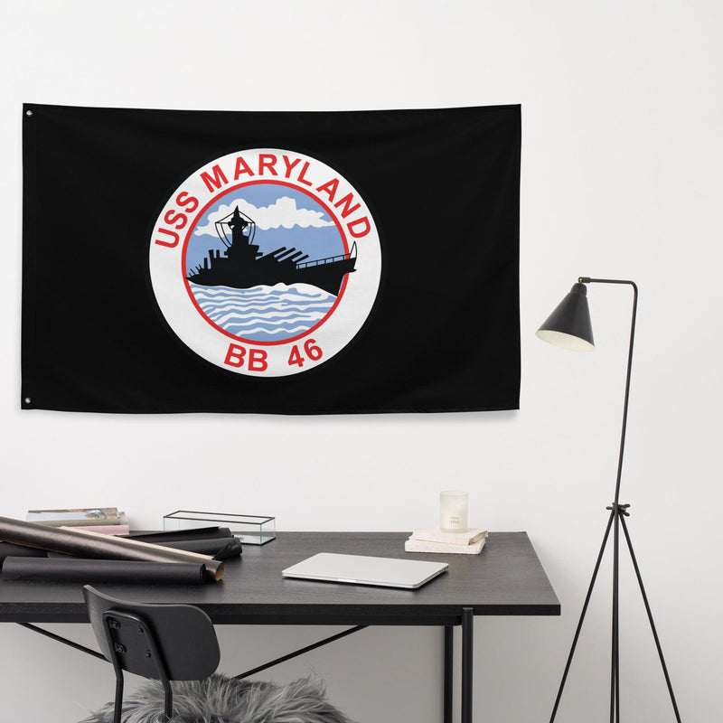 USS Maryland (BB-46) Battleship Legacy Indoor Wall Flag