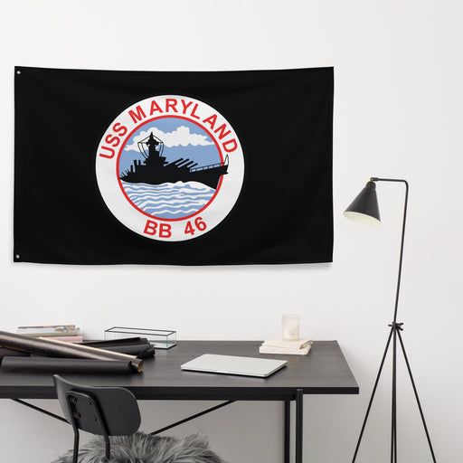 USS Maryland (BB-46) Battleship Legacy Indoor Wall Flag Tactically Acquired   