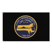 USS Massachusetts (BB-59) Battleship Legacy Indoor Wall Flag Tactically Acquired Default Title  