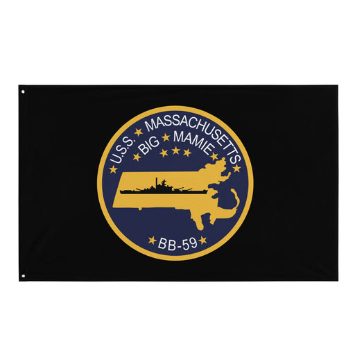 USS Massachusetts (BB-59) Battleship Legacy Indoor Wall Flag Tactically Acquired Default Title  