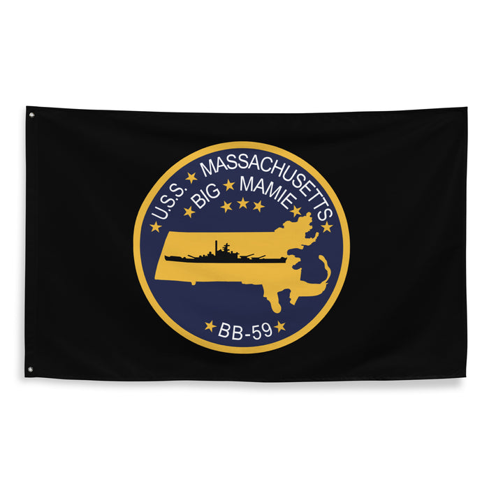 USS Massachusetts (BB-59) Battleship Legacy Indoor Wall Flag Tactically Acquired   