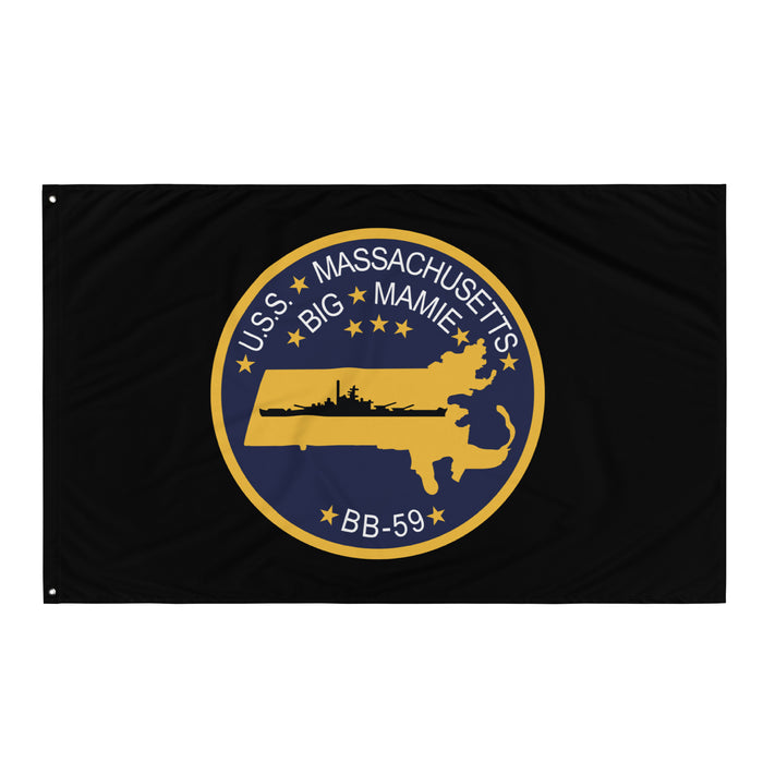 USS Massachusetts (BB-59) Battleship Legacy Indoor Wall Flag Tactically Acquired   