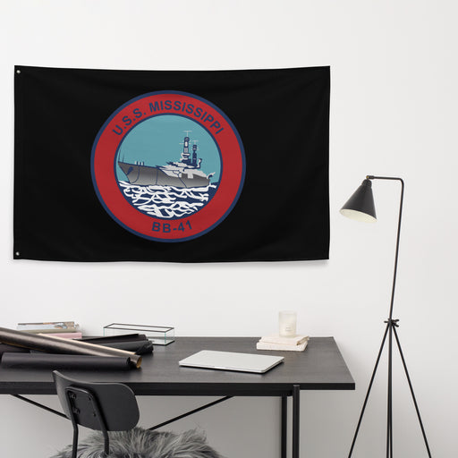 USS Mississippi (BB-41) Battleship Legacy Indoor Wall Flag Tactically Acquired   