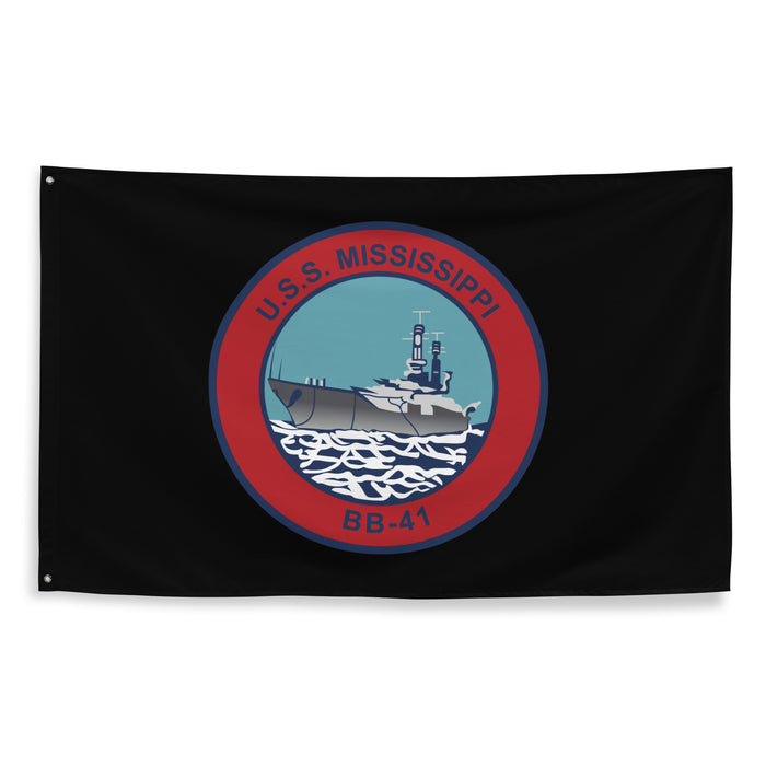 USS Mississippi (BB-41) Battleship Legacy Indoor Wall Flag Tactically Acquired   