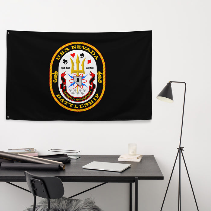 USS Nevada (BB-36) Battleship Legacy Indoor Wall Flag Tactically Acquired   