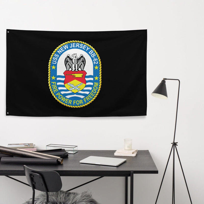 USS New Jersey (BB-62) Battleship Legacy Indoor Wall Flag