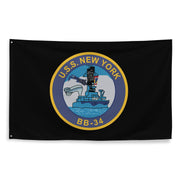 USS New York (BB-34) Battleship Legacy Indoor Wall Flag Tactically Acquired   