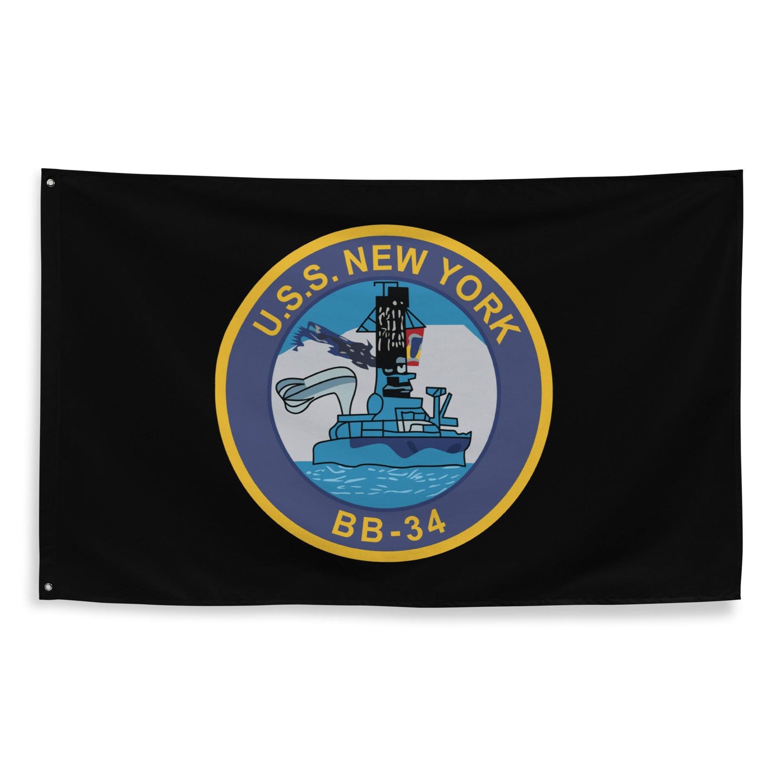 USS New York (BB-34) Battleship Legacy Indoor Wall Flag Tactically Acquired   