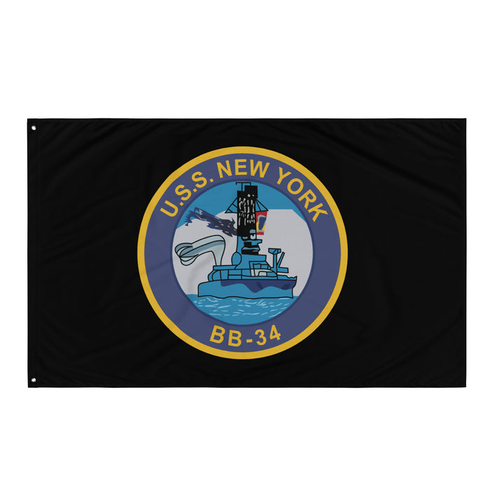 USS New York (BB-34) Battleship Legacy Indoor Wall Flag Tactically Acquired   