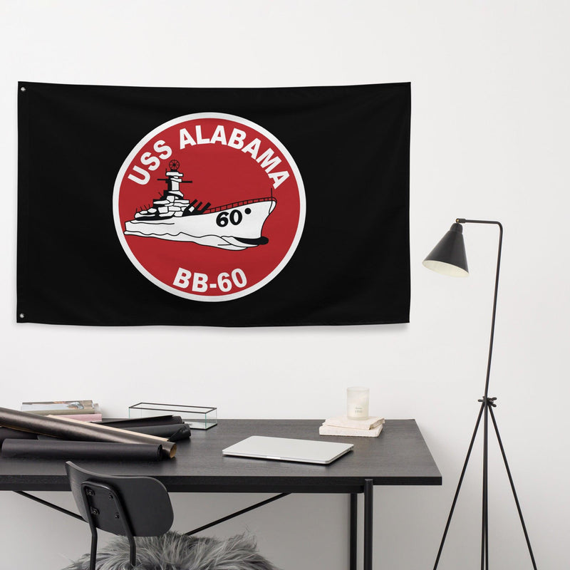 USS Alabama (BB-60) WW2 Battleship Legacy Indoor Wall Flag