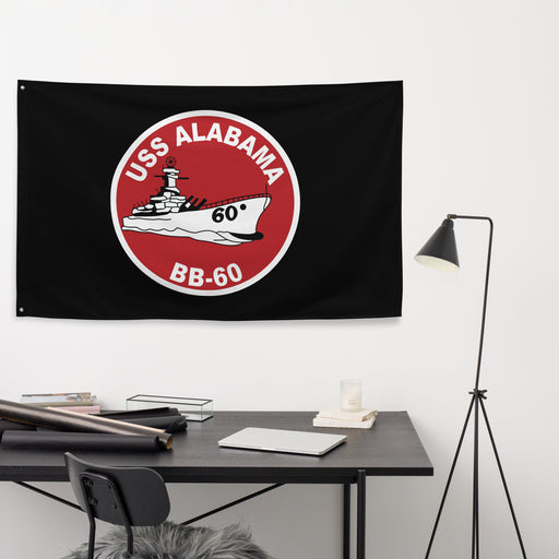 USS Alabama (BB-60) WW2 Battleship Legacy Indoor Wall Flag Tactically Acquired   