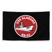 USS Alabama (BB-60) WW2 Battleship Legacy Indoor Wall Flag Tactically Acquired   