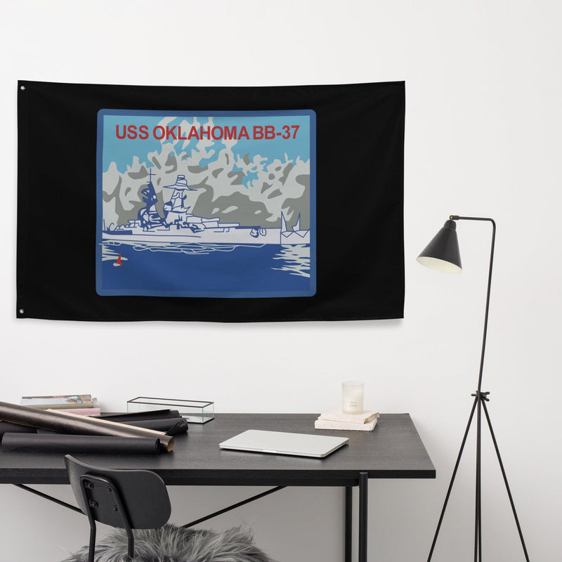 USS Oklahoma (BB-37) Battleship Legacy Indoor Wall Flag