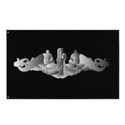 U.S. Navy Silver Submarine Dolphins Indoor Wall Flag Tactically Acquired Default Title  