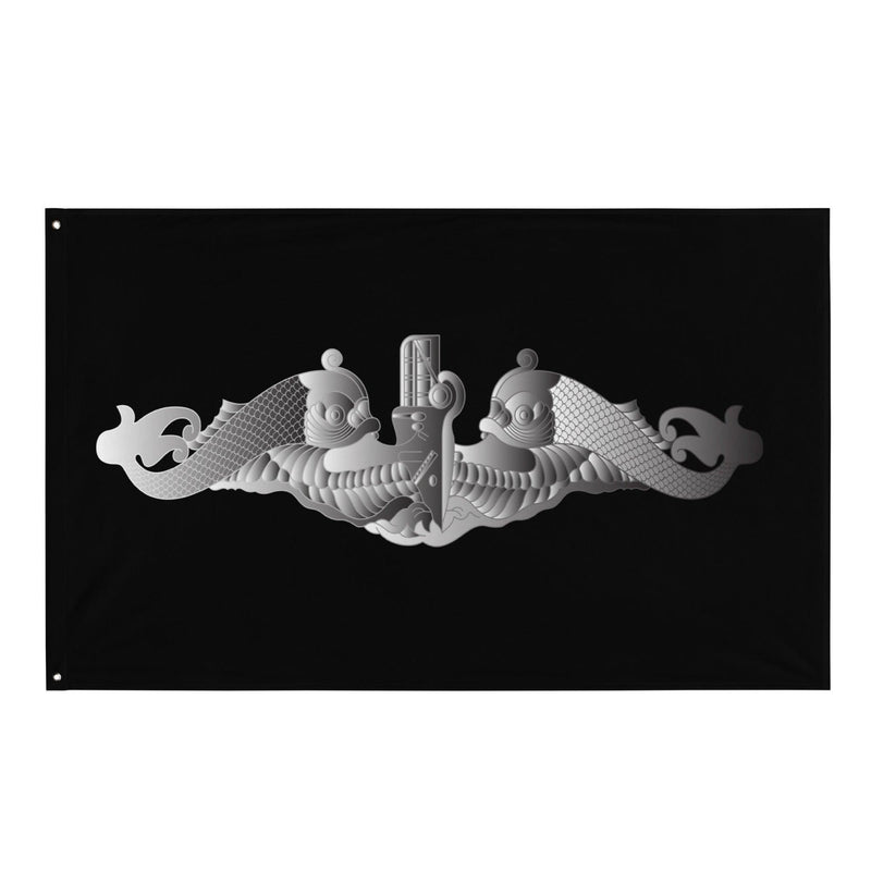 U.S. Navy Silver Submarine Dolphins Indoor Wall Flag
