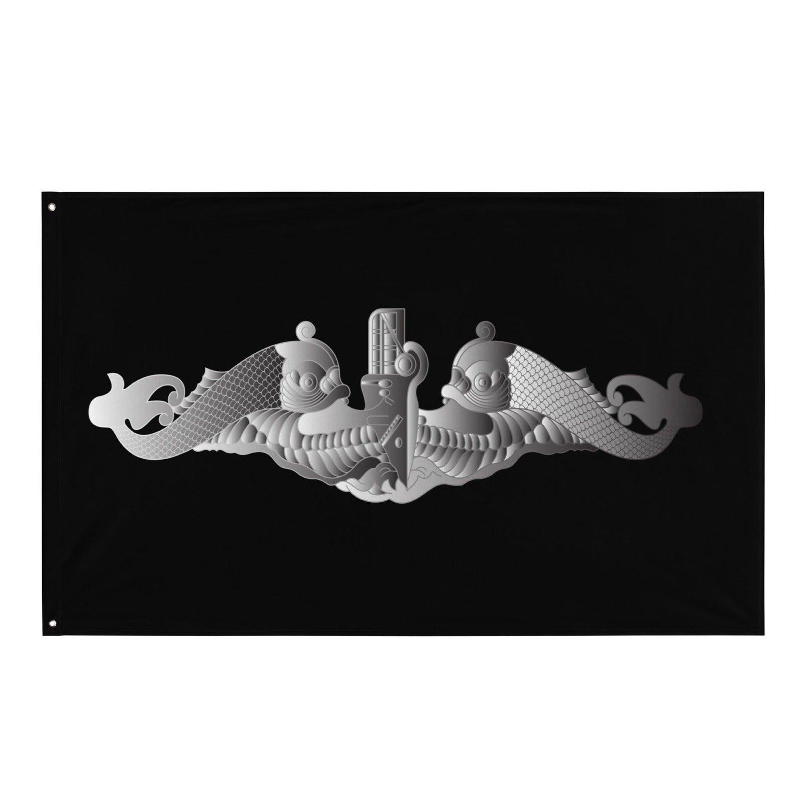 U.S. Navy Silver Submarine Dolphins Indoor Wall Flag Tactically Acquired Default Title  