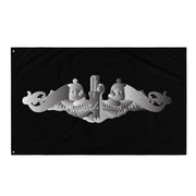 U.S. Navy Silver Submarine Dolphins Indoor Wall Flag Tactically Acquired   