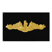 U.S. Navy Gold Submarine Dolphins Indoor Wall Flag Tactically Acquired Default Title  