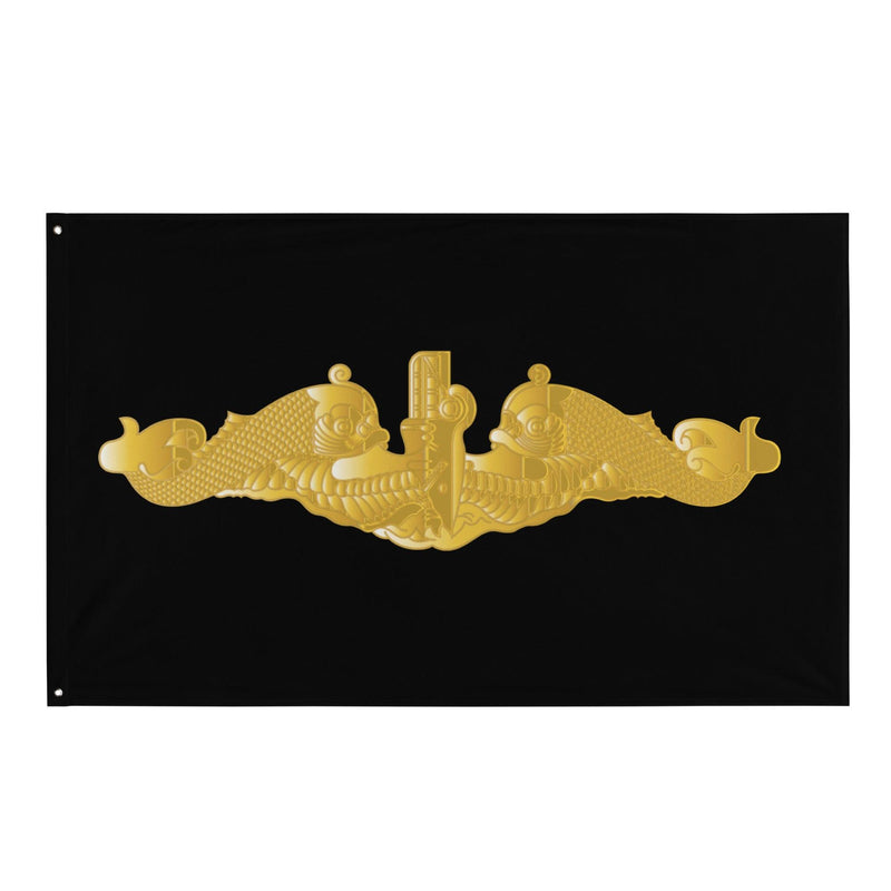 U.S. Navy Gold Submarine Dolphins Indoor Wall Flag