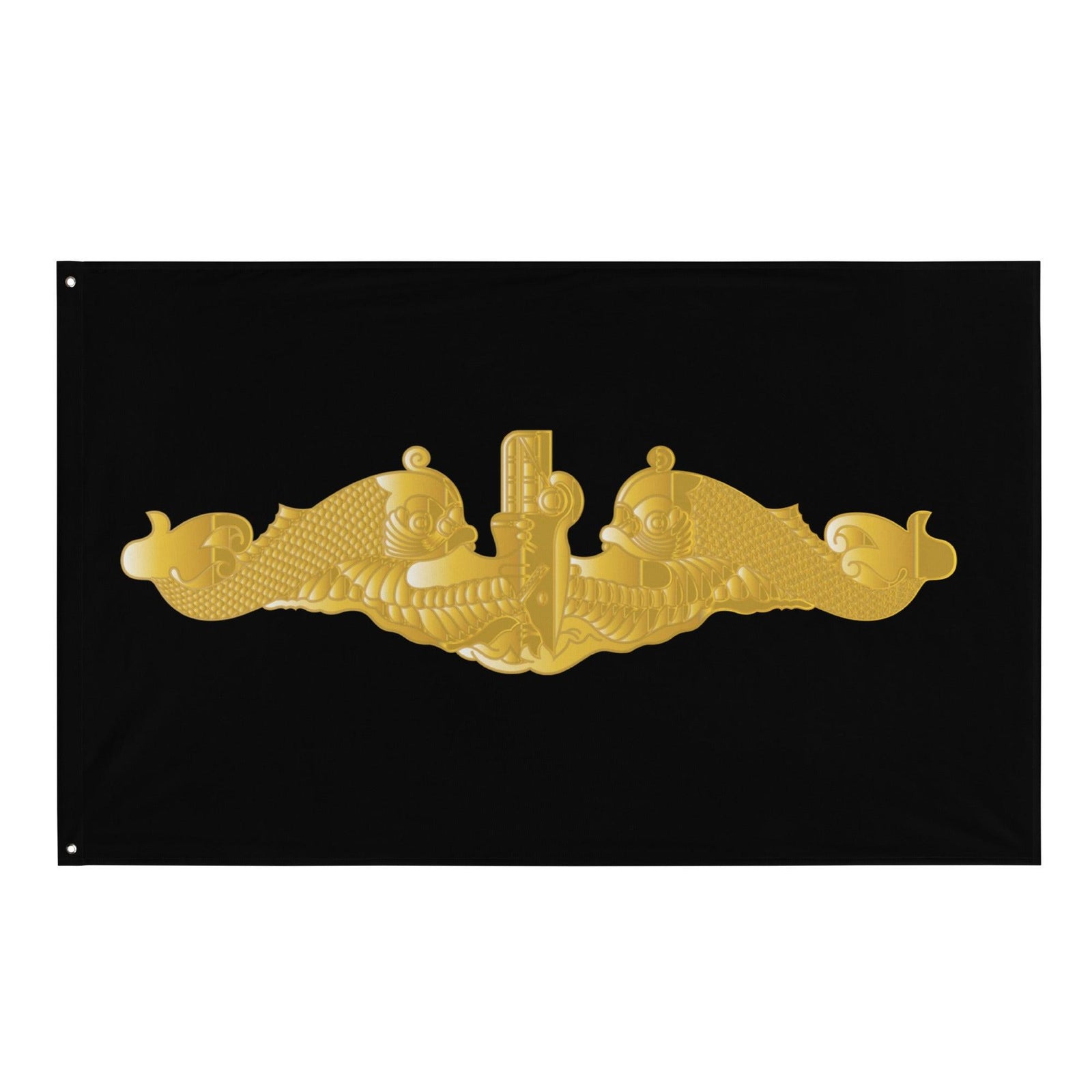 U.S. Navy Gold Submarine Dolphins Indoor Wall Flag Tactically Acquired Default Title  