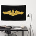 U.S. Navy Gold Submarine Dolphins Indoor Wall Flag Tactically Acquired   
