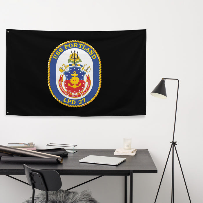 USS Portland (LPD-27) Black Wall Flag Tactically Acquired   
