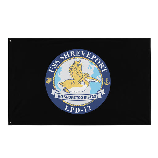 USS Shreveport (LPD-12) Black Wall Flag Tactically Acquired Default Title  