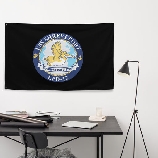 USS Shreveport (LPD-12) Black Wall Flag Tactically Acquired   