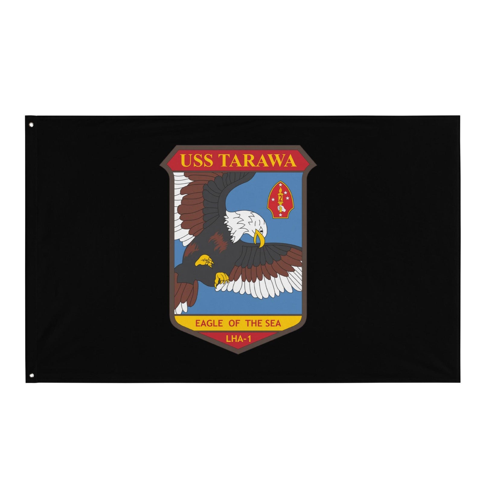 USS Tarawa (LHA-1) Logo Black Wall Flag Tactically Acquired Default Title  