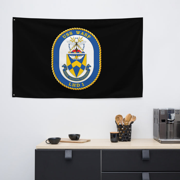 USS Wasp (LHD-1) Black Wall Flag Tactically Acquired   