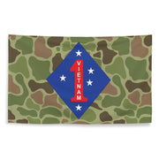 1st Marine Division Vietnam Legacy Frog Skin Camo Wall Flag Tactically Acquired   